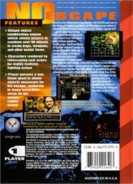 Box back cover for No Escape on the Sega Genesis.